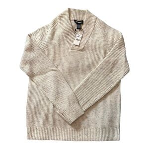 Express Men's V-Neck Sweater in Cream